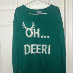 Oh Deer! Green Sweater